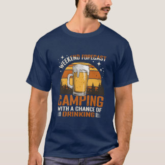 Weekend Weervoorspelling Camping En Drinken T-shirt
