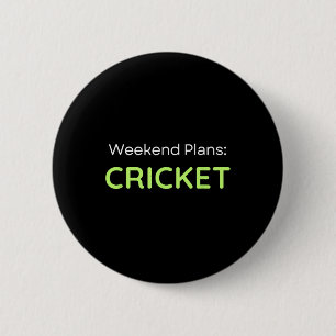 Weekendplannen Cricket Cricketer Ronde Button 5,7 Cm