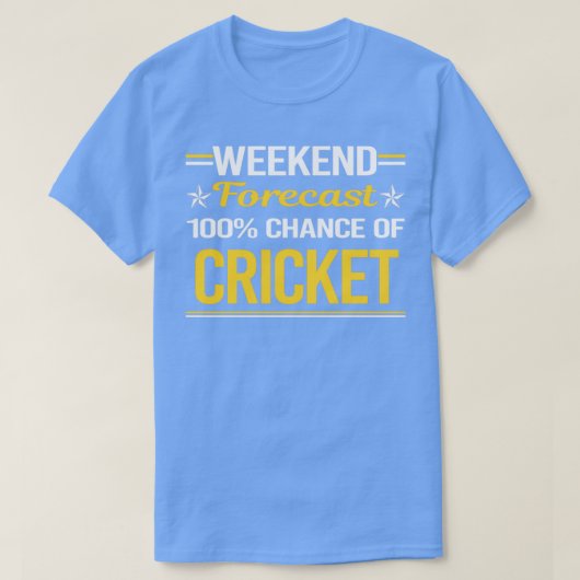 Weekendprognose 100% cricket t-shirt (Design voorkant)