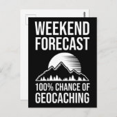 Weekendprognose - 100% kans op geocaching briefkaart (Voorkant / Achterkant)