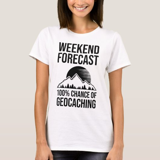 Weekendprognose - 100% kans op geocaching t-shirt (Voorkant)