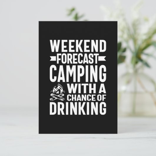 Weekendprognose Camping met de mogelijkheid om te RSVP Kaartje (Staand voorkant)