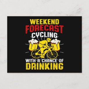Weekendprognose fietser Drink bier Briefkaart