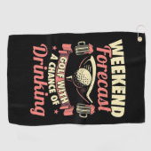 Weekendprognose Golf met kans op Drink Golfhanddoek (Horizontaal)