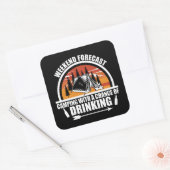 Weekendprognose met kans op drink vierkante sticker (Envelop)