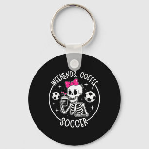 Weekends Coffee Voetbalmoeder Van Een Voetbalspele Sleutelhanger