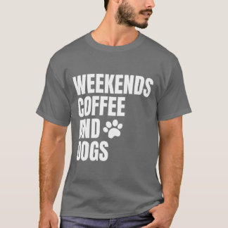 Weekends Koffie en honden familie jongen T-shirt