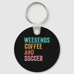 Weekends Koffie En Voetbal Grappige Voetbalmoeder Sleutelhanger