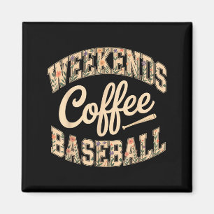 Weekends koffie honkbal schattig retro moeder leve magneet