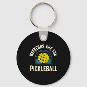 Weekends zijn voor pickleball grappige pickle bal sleutelhanger