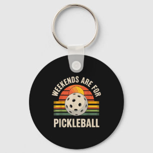 Weekends zijn voor pickleball grappige pickle bal sleutelhanger