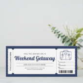 Weekenduitstap Blauwe Cadeaureis Reisvoucher Kaart (Staand voorkant)