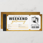 Weekenduitstap Gouden Cadeaubewijs Reisvoucher Kaart (Voorkant / Achterkant)