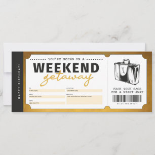 Weekenduitstap Gouden Cadeaubewijs Reisvoucher Kaart