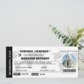 Weekendverrassing Getaway Boarding pass Ticket Kaart (Staand voorkant)