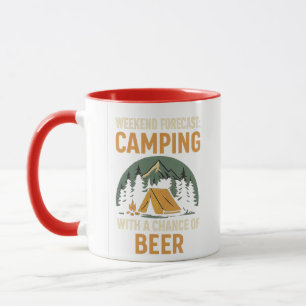 Weekendvoorspelling camping met kans op beer mok