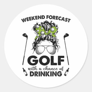 Weekendvoorspelling Golf Met Een Kans Op Drinken Ronde Sticker
