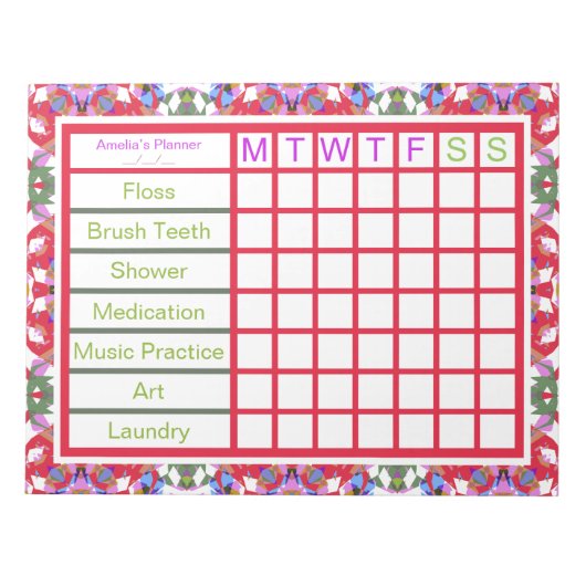 Weekherinneringsplanner voor vrouwen van Fun ADHD Notitieblok (Voorkant)