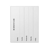 Weekkalender bedrijfsnaam notitieblok (Gedraaid)