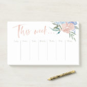weekkalender voor waterverf bloem post-it® notes (Op bureau)