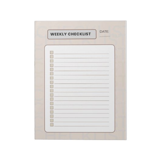 Weekly Checklist Planner Notitieblok (Gedraaid)