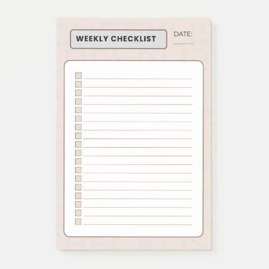 weekly checklist post-it® notes (Voorkant)