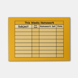 Weekly Homework Post-it Post-it® Notes