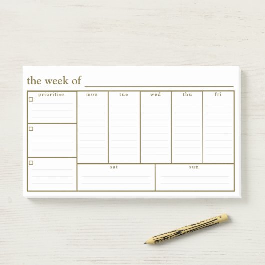 Weekly Planner Afsprakeningstaak Doel Post-IT Note (Op bureau)