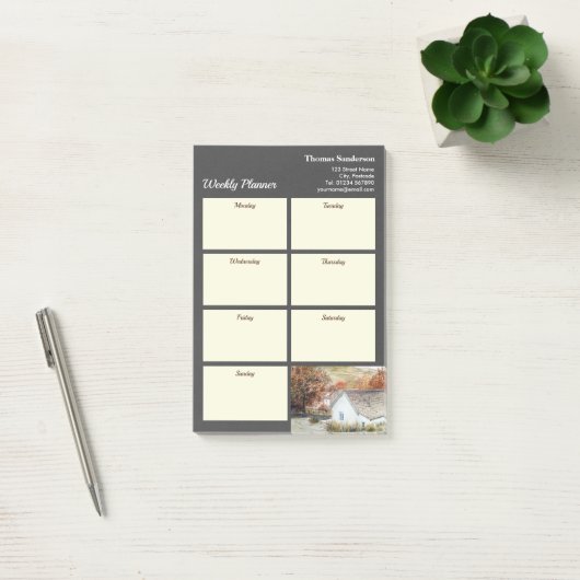 Weekly Planner Autumn Buttermere Village England Post-it® Notes (Kantoor)