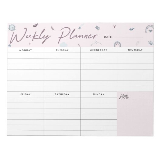 Weekly Planner Floral Notitieblok (Voorkant)