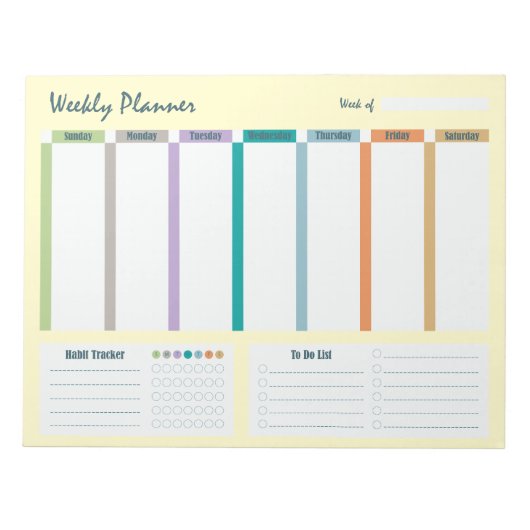 Weekly Planner Habit Tracker To Do List Notepad Notitieblok (Voorkant)
