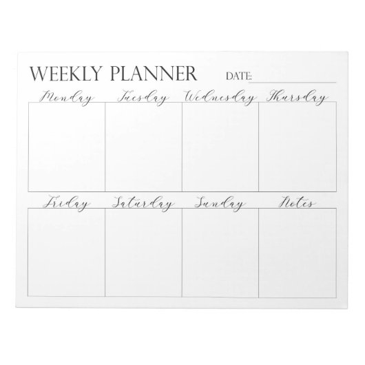 Weekly Planner, Notepad Notitieblok (Voorkant)