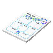 Weekly Planner Notitieblok met Blue Flowers (Gedraaid)