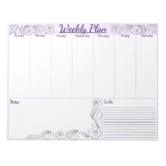 Weekly Planner - Pad, Voor die weekplannen Notitieblok