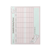 Weekly Planner Schattige Cat Pink Blue Naam Scheur Notitieblok (Gedraaid)