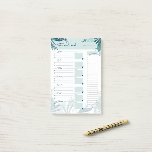 Weekmaaltijdplanner Post-it® Notes (Op bureau)