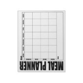 Weekmenu Meaal bord zwart/wit Notitieblok (Gedraaid)