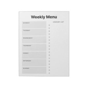 Weekmenuplanner Notitieblok
