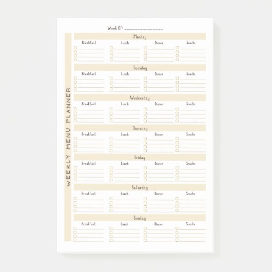 Weekmenuplanner Post-it® Notes (Voorkant)