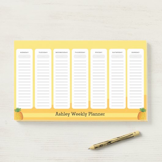 Weekplank anananasstijl post-it® notes (Op bureau)
