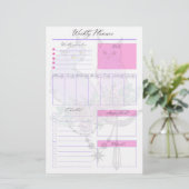 Weekplankvellen pasta's briefpapier (Staand voorkant)