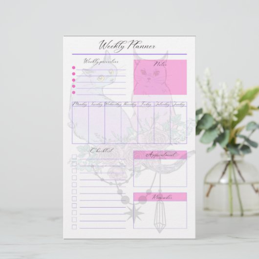 Weekplankvellen pasta's briefpapier (Staand voorkant)