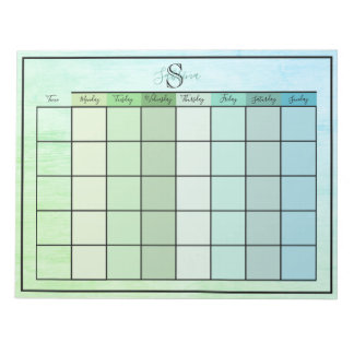 Weekplanner dagelijkse blauwe groene kleur notitie notitieblok