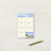 Weekplanner Eilean Donan Castle Aquarel Post-it® Notes (Op bureau)