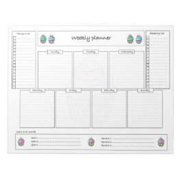 Weekplanner met doelstellingen en boodschappenlijs notitieblok