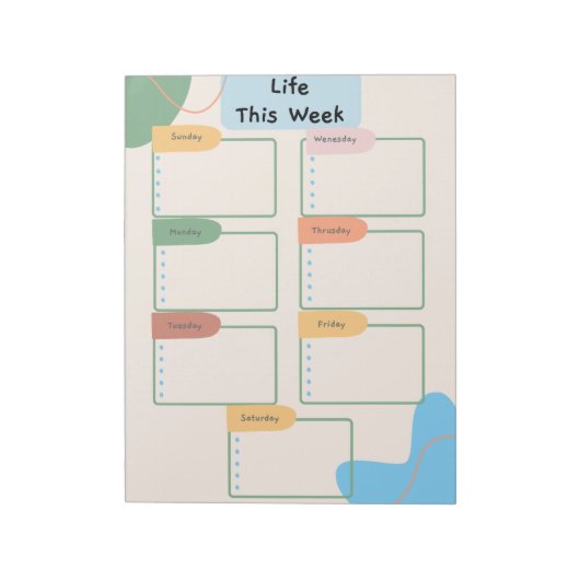 Weekplanner Notitieblok (Gedraaid)