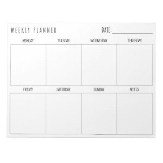 Weekplanner, Notitieblok