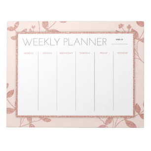WeekPlanner Roos Gold Notitieblok