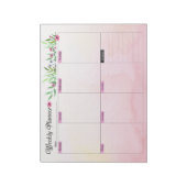 Weekplanner - Roze florale stijl Notitieblok (Gedraaid)