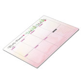 Weekplanner - Roze florale stijl Notitieblok (Schuin)